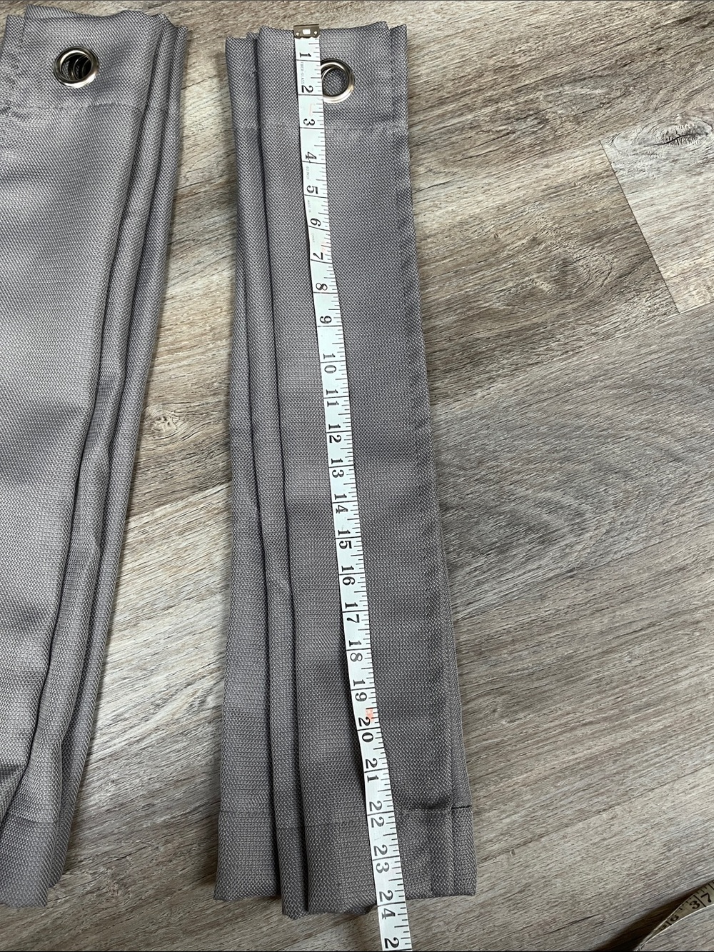 Gray Cafe Curtain Panel Set- 1” silver grommet - Picture 2 of 5